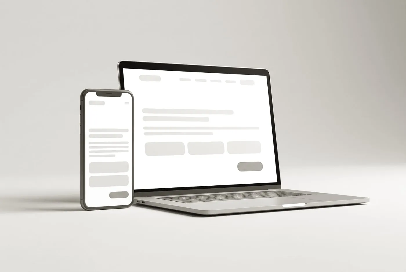 A clinic website shown on a laptop and a phone, with the treatment pages and the enquiry button visible.